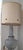 Vintage Frosted Glass Table Lamp With Floral Motif and Ornate Metal Base – 3 Ft Tall For Sale - Image 4 of 4