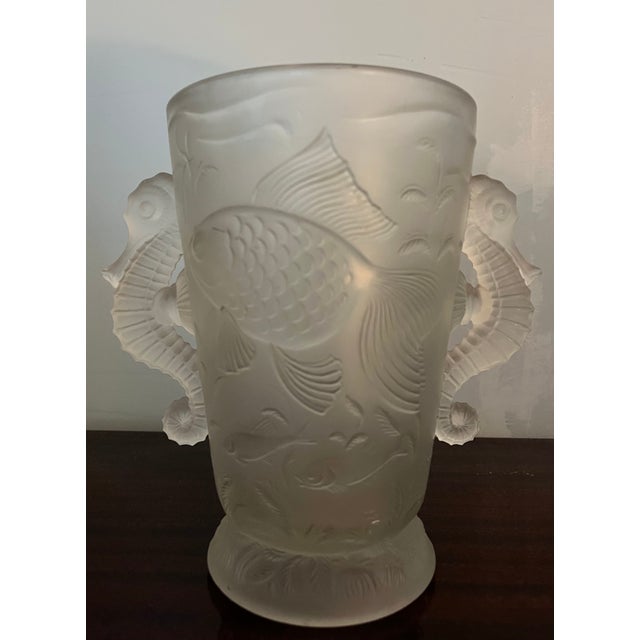 Glass Nautical Sea Creature Vase by Josef Inwald Baroloc Studio, Czechoslavokia For Sale - Image 7 of 8