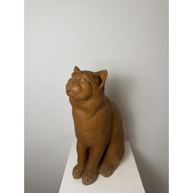 Montelupo Fiorentino Tuscan Artist, Sculpture of a Seated Cat, 19th Century, Terracotta For Sale - Image 3 of 18