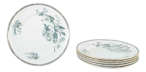 Wexiö Lunch Plates in Faience from Gustavsberg, 1890s, Set of 6
