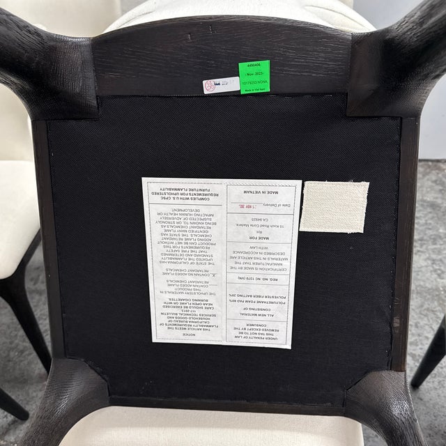 Restoration Hardware Ligné Upholstered Fabric Dining Chairs, Set of Eight For Sale - Image 12 of 12