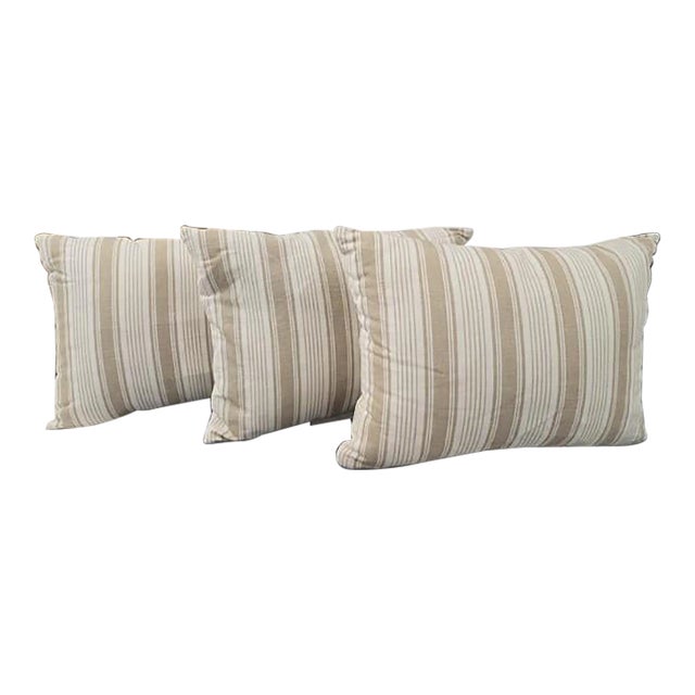 F.Shumacher Ojai Stripe Pillows- Set of 3 For Sale