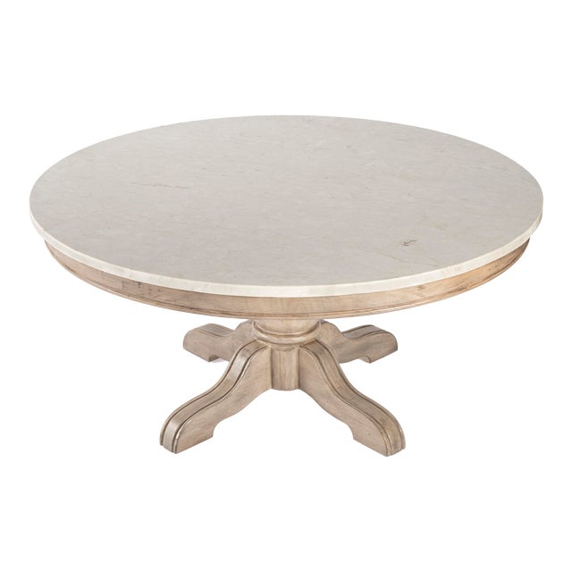 Danielle Marble Coffee Table, Tan/Beige For Sale