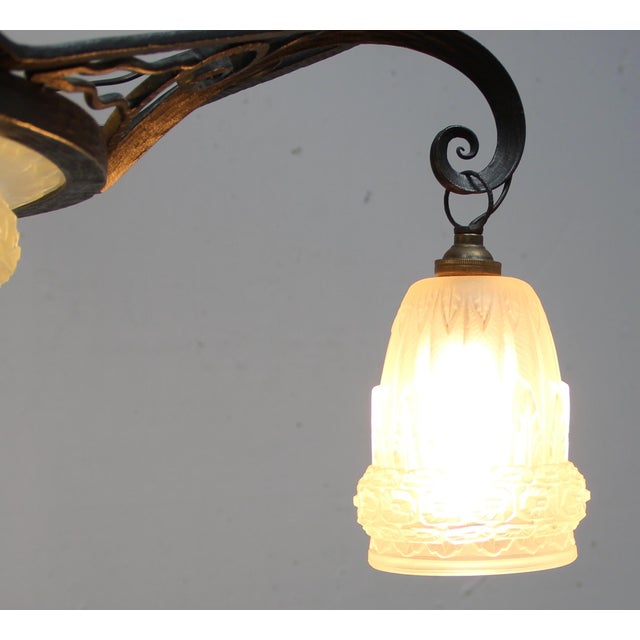 Art Deco Hanging Lamp by Schneider, 1930s For Sale - Image 3 of 8