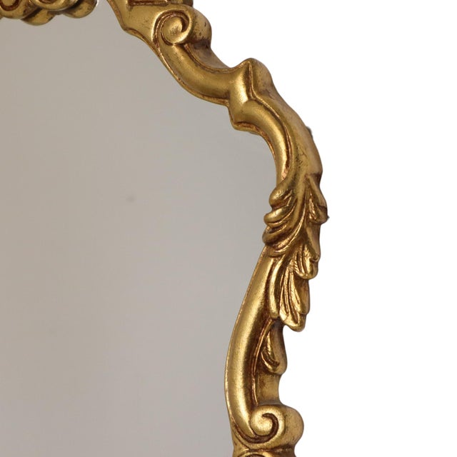 Vintage French Baroque Style Gold Crested Mirror, 1960s For Sale - Image 6 of 18