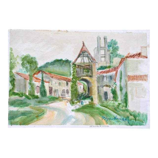 Les Ruines Du Gurson, P. Gaillardot, 1950s For Sale