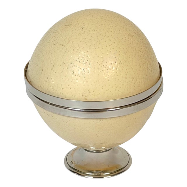 Anthony Redmile London ( Attrib) Silver & Gilt Mounted Circular Egg Shell Box For Sale