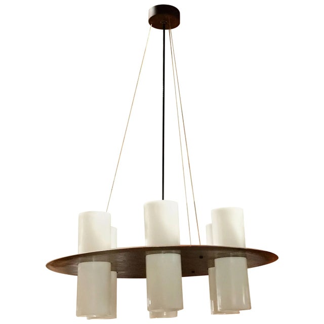 White Esperia Round Chandelier, Italy, 1960 For Sale - Image 8 of 8