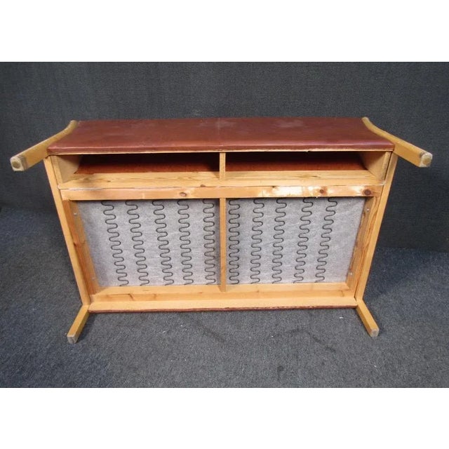 Mauve Vintage Leather Loveseat For Sale - Image 8 of 11