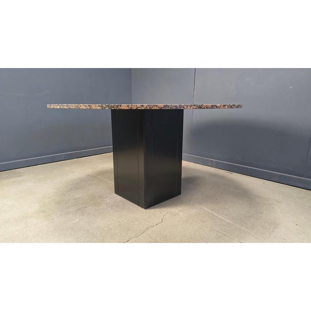 Black Vintage Granite Round Center Table, 1970s For Sale - Image 8 of 15
