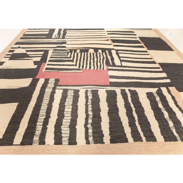 Textile Modern Abstract Geometric Flat-Weave Kilim Rug by Doris Leslie Blau For Sale - Image 7 of 8