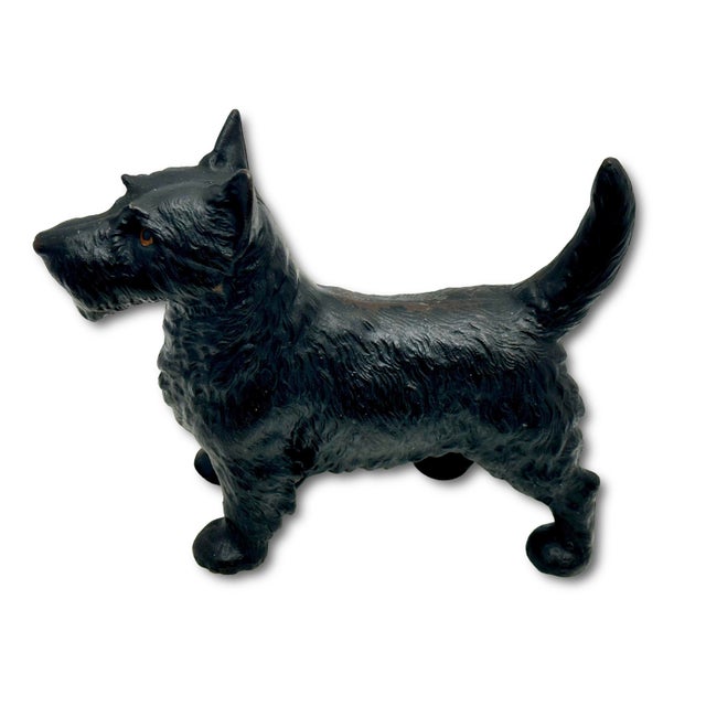 Hubley Manufacturing Company Very Nice Vintage Hubley Manufacturing Co. Cast Iron Standing Scottish Terrier - Scottie Dog Doorstop - Circa 1930s For Sale - Image 4 of 18