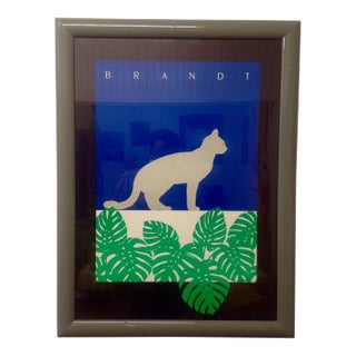 1985 Marc Brandt Signed Feline Collotype For Sale