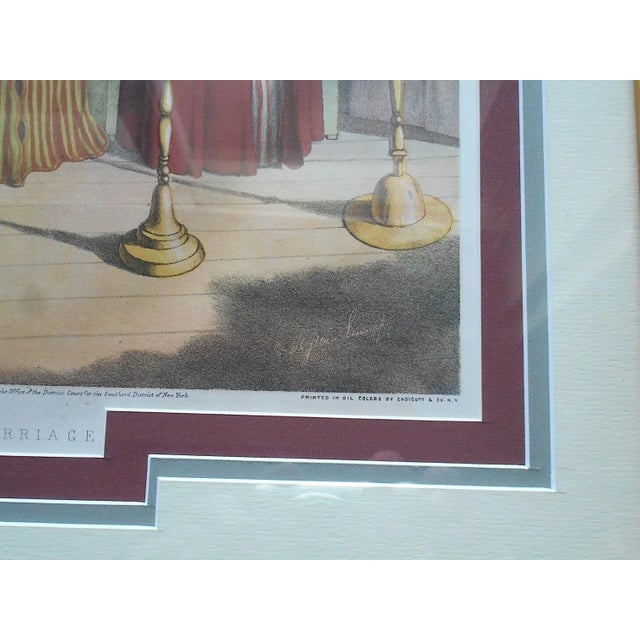 Judaica-Antique Signed Chromolithograph "Jewish Marriage"-Framed For Sale - Image 4 of 8