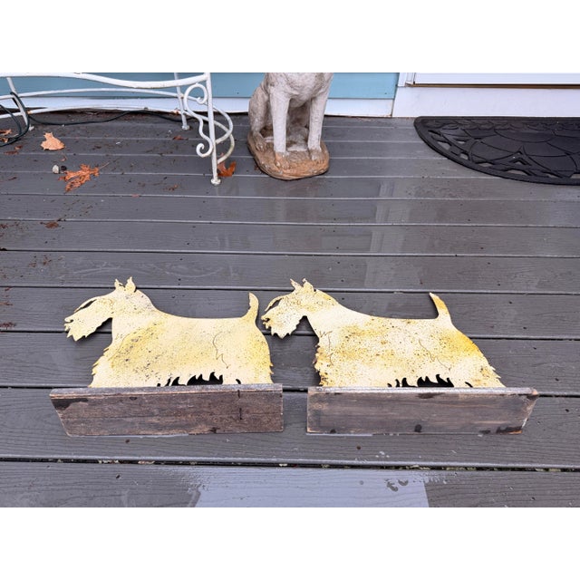 1980s 2 Metal Scottish Terrier Dog Sculptures For Sale - Image 4 of 8