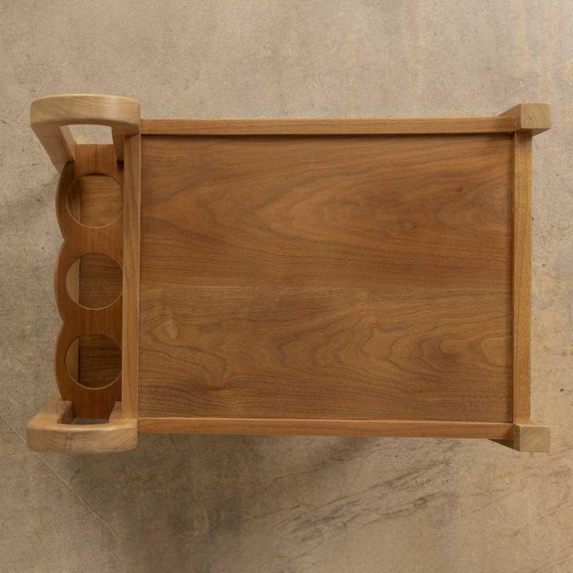 Brown Panoplie Scalloped Bar Cart, Walnut For Sale - Image 8 of 12