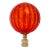 Ribbed Optic Glass Lamp Finial in Fiery Red on Gold Hardware For Sale