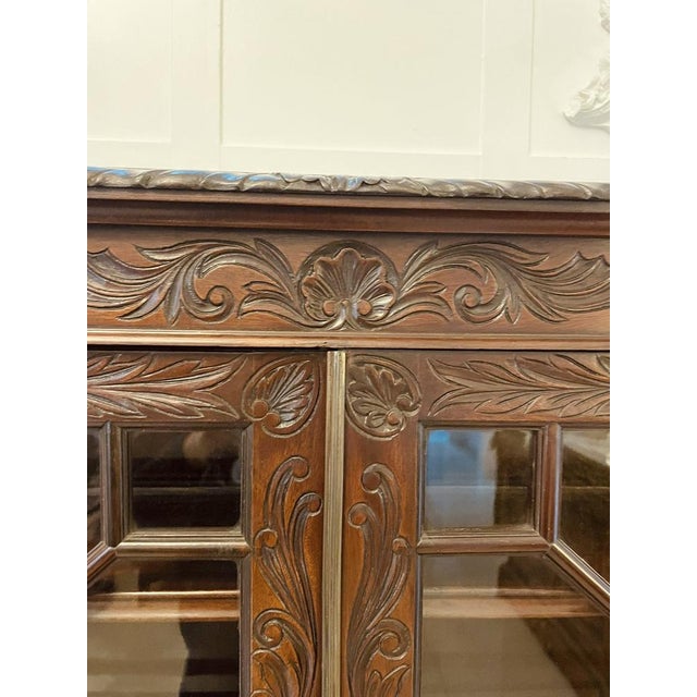 Victorian Carved Mahogany Display Cabinet by James Winter & Sons, London, 1860s For Sale - Image 9 of 18