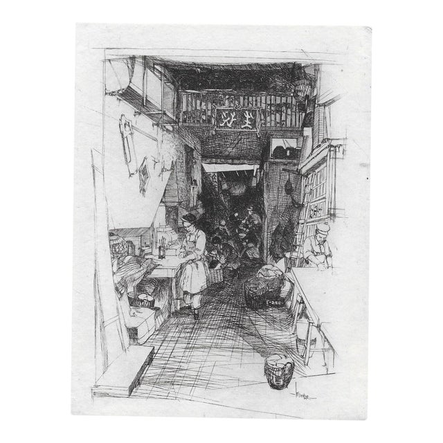 John Winkler Fishmarket San Francisco Etching For Sale