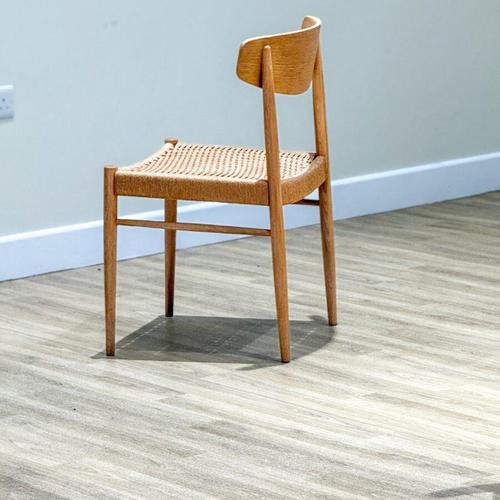 Brown Model 501 Papercord Dining Chairs in Oak from A.M Møbler, Set of 8 For Sale - Image 8 of 12