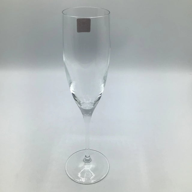 R C R Cristalleria Italiana Crystal Champagne Flutes-Set of 4 For Sale - Image 4 of 12