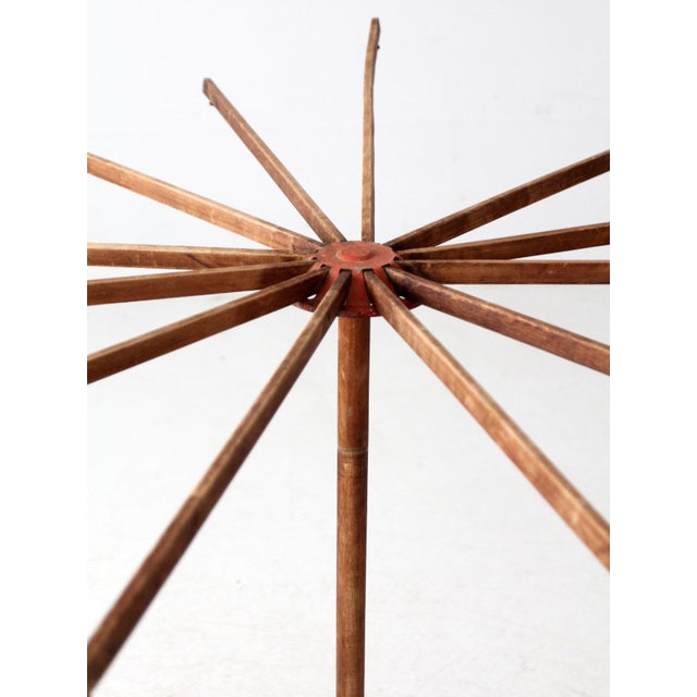 Early 20th Century Antique Umbrella Style Wood Drying Rack For Sale - Image 5 of 10