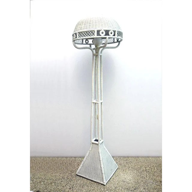 Mid-Century Italian Rattan Floor Lamp, 1950s For Sale - Image 9 of 9