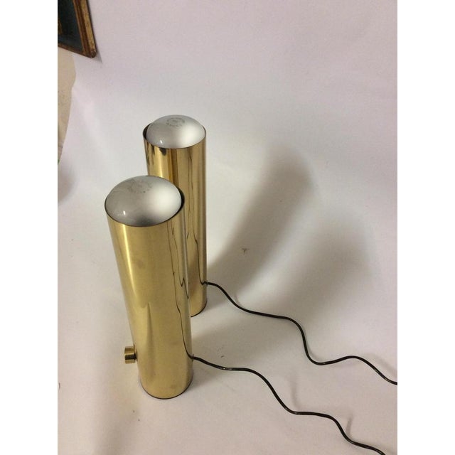 Metal Italian Brass Lamps in the style of Gaetano Sciolari, 1980s, Set of 2 For Sale - Image 7 of 15