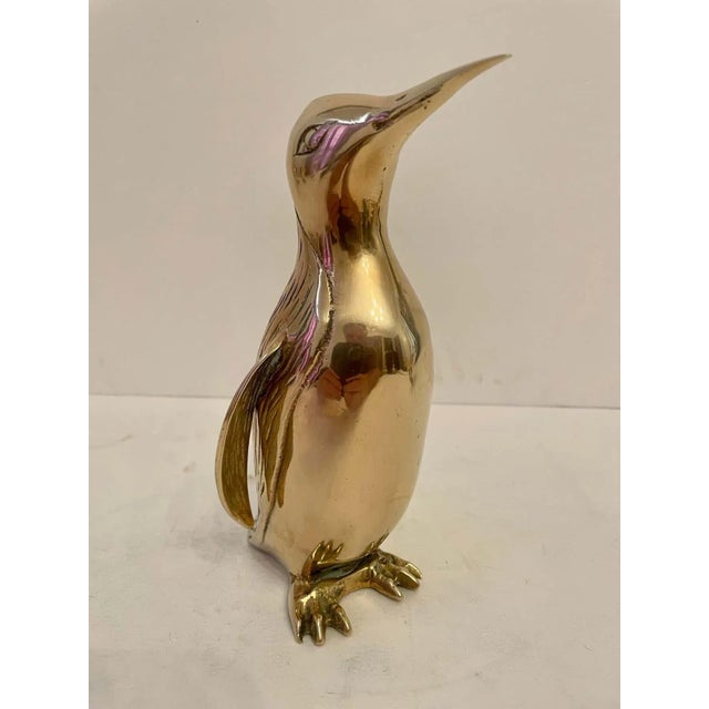 Hollywood Regency Vintage Hollywood Regency Brass Penguin Sculpture For Sale - Image 3 of 11