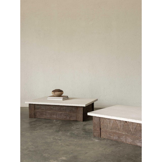 Coffee Tables in Stone and Wood For Sale - Image 4 of 8