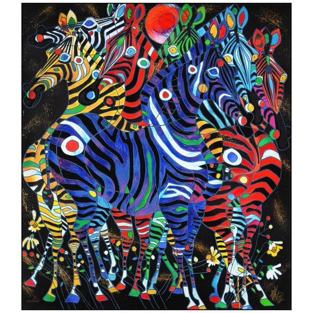 Contemporary Late 20th Century Harmony - Hand Embellished, Jiang Tiefeng For Sale - Image 3 of 7