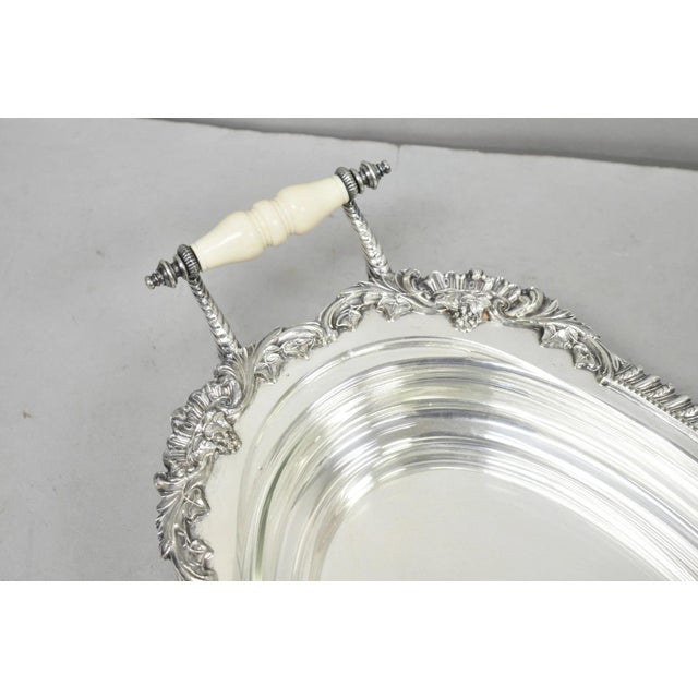 Antique Sheffield Victorian Silver Plated Large Twin Handle Serving Dish Platter For Sale - Image 14 of 16