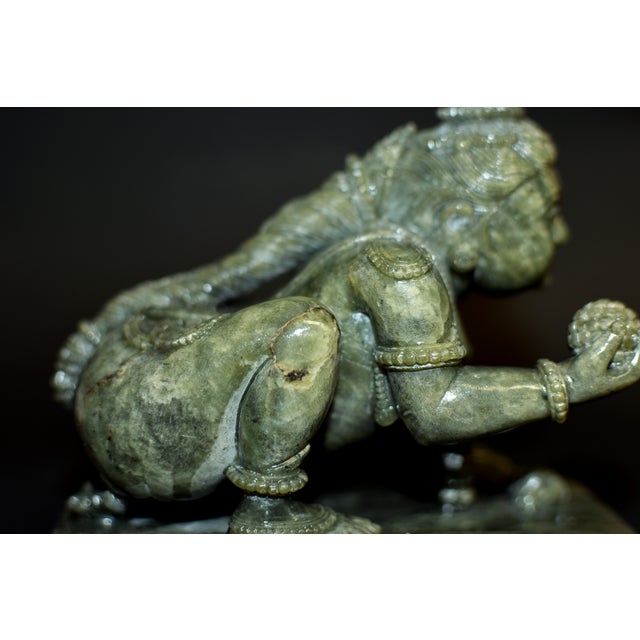 Baby Krishna Statue Finely Carved Gemstone Serpentine Indian God For Sale - Image 16 of 18