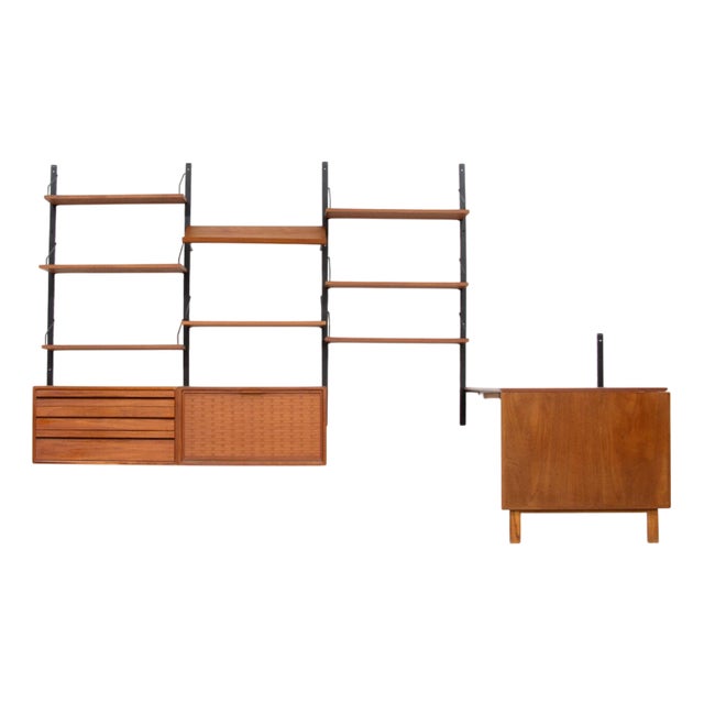 Vintage Royal System Bookcase with Drop-Leaf Table by Poul Cadovius, 1950s For Sale