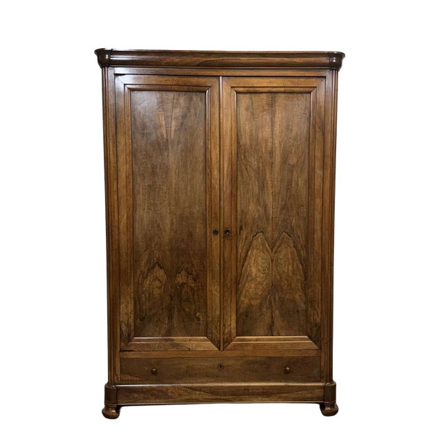 19th Century Walnut Wardrobe For Sale