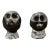 1990s Vintage Pair of Hand Formed Small Clay Men Head Busts in Black & White For Sale