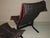 Set of Mid-Century Modern Leather Lounge Chair with Ottoman by Ingmar Relling For Sale - Image 4 of 14