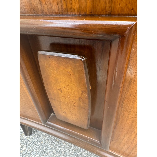 Wood Pair of 1960s Mid-Century Modern Walnut Nightstands With Recessed Panels For Sale - Image 7 of 12