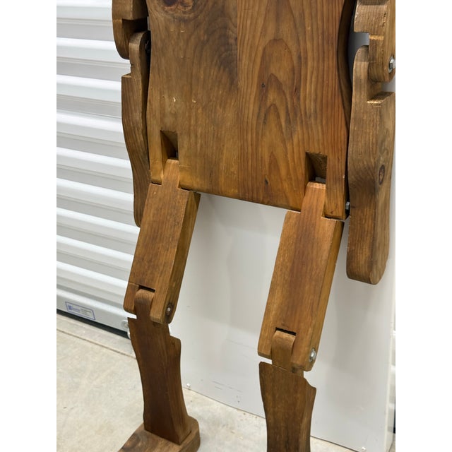Mid 20th Century Life Size Articulating Wood Man; Folk Art Wood Sculpture For Sale - Image 11 of 12