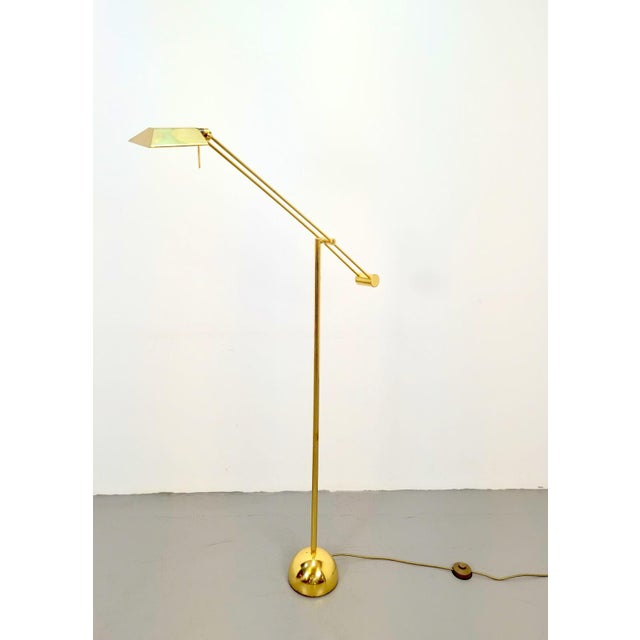 Brass Balance Reading Floor Lamp from Sölken Leuchten, 1980s For Sale - Image 15 of 15