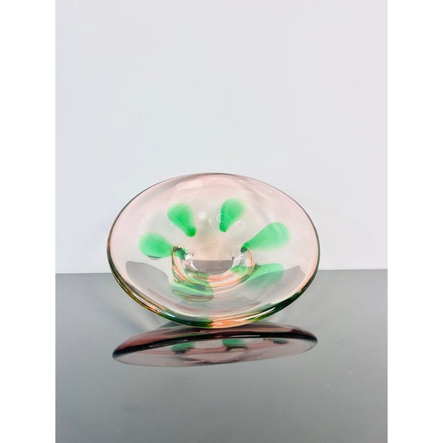 A distinctive Czechoslovak art glass bowl designed by Pavel Stejskal for the Škrdlovice glassworks in the 1960s. The bowl...