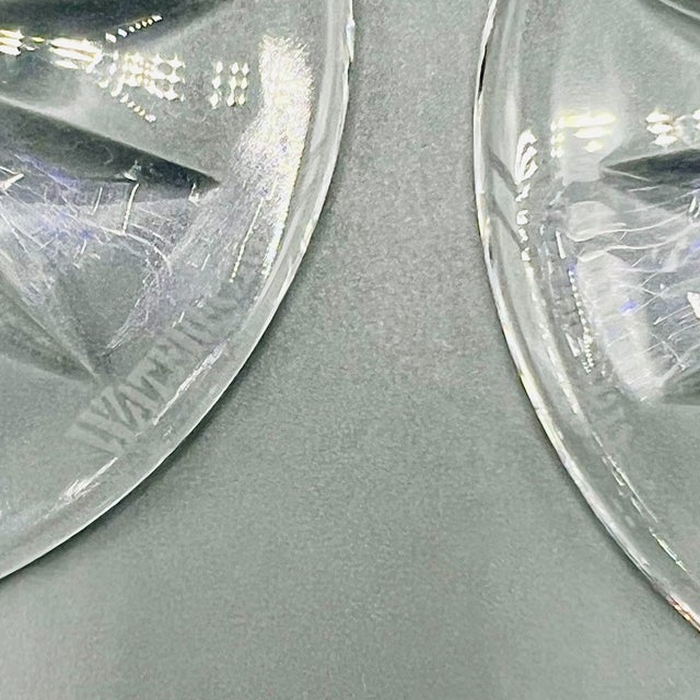 Vintage Crystal Clarendon Hock Wine Glasses from Waterford, Blue Cut in Clear, 1980s, Set of 2 For Sale - Image 10 of 16