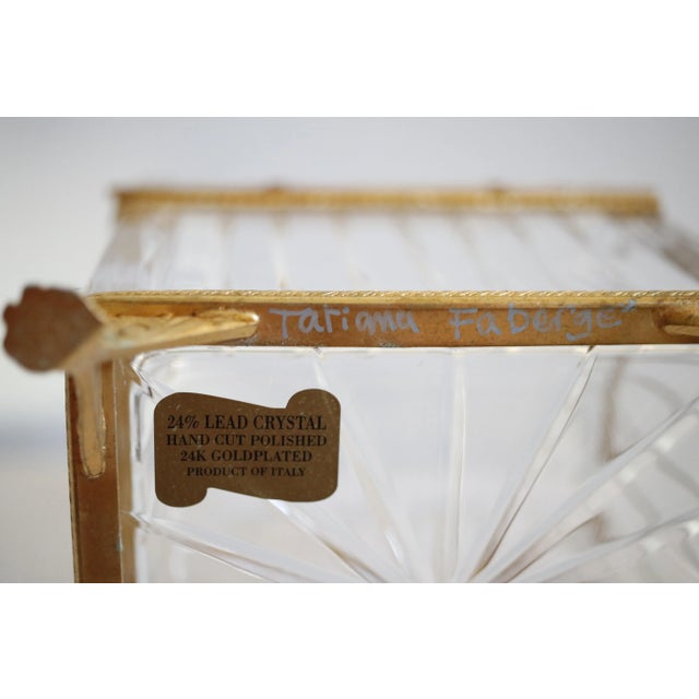 Fabergé Crested 24k Gold Crystal Clawfoot Baccarat Style Box, Signed by Tatiana Fabergé For Sale - Image 11 of 18