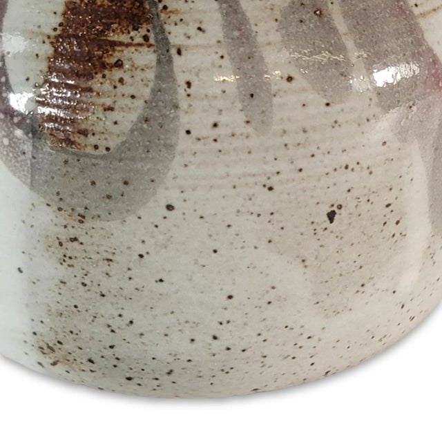 Gray American Wheel Thrown Studio Art Pottery Raku Vase 5 In For Sale - Image 8 of 11