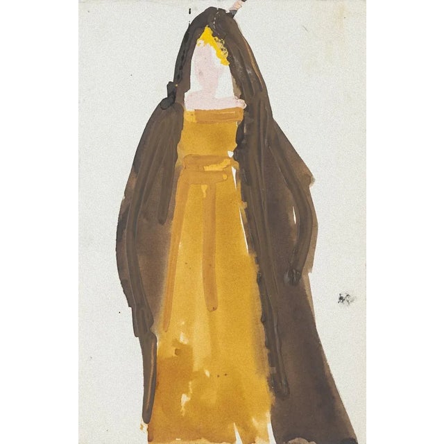 Costume Mixed Media on Paper by Alkis Matheos For Sale - Image 3 of 3