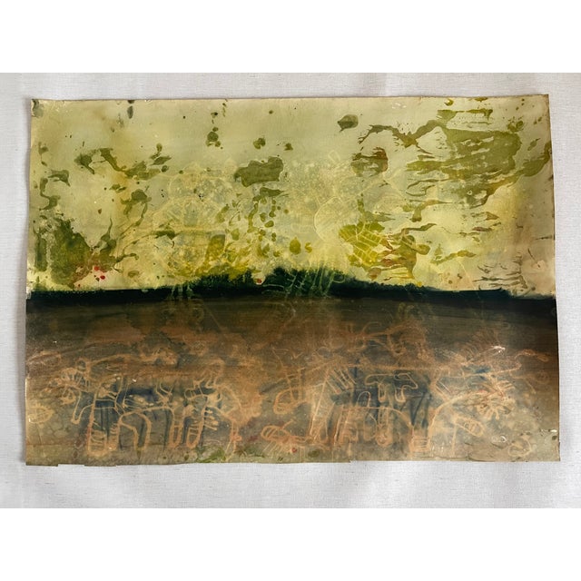 1990s 1990s Original Modern Abstract Painting on Paper For Sale - Image 5 of 6