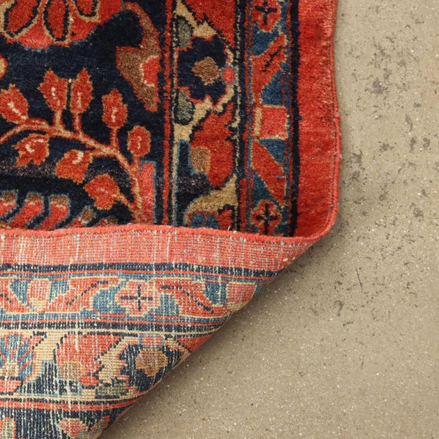 Antique Middle Eastern Saruk Rug in Cotton For Sale - Image 10 of 14