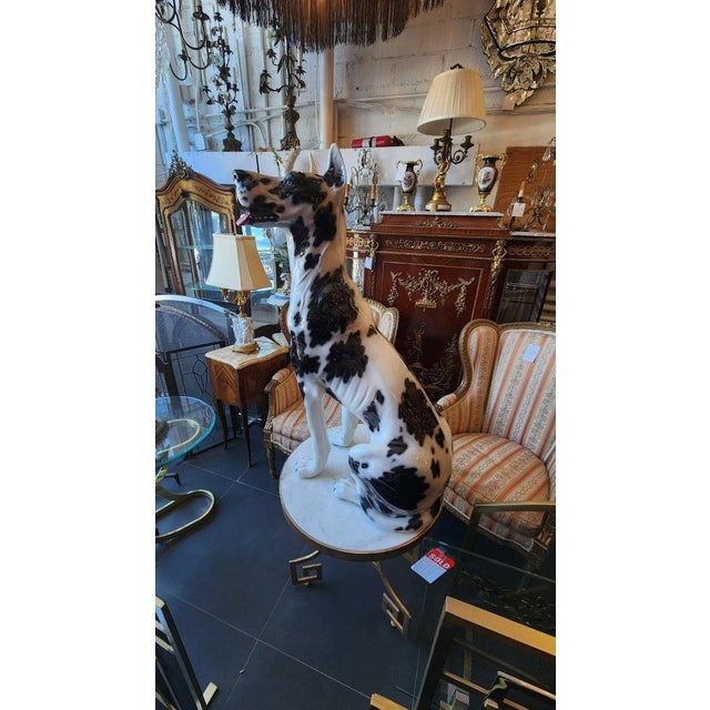 1970s Ceramic Life-Size Harlequin Great Dane For Sale - Image 4 of 5
