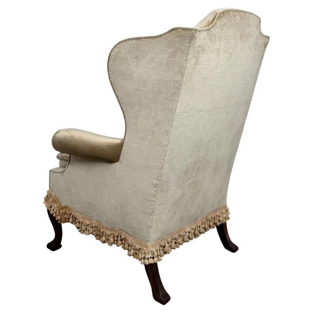 Wood Antique Early 20th Century English Mahogany Wingback Armchair For Sale - Image 7 of 13