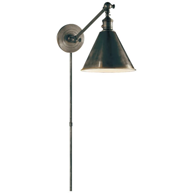 Chapman & Myers for Visual Comfort Signature Boston Functional Single Arm Library Light in Bronze For Sale